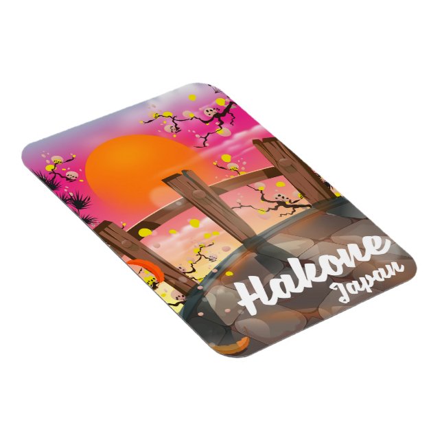 Hakone japan blommar poster. magnet (Högersidan)