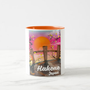 Hakone japan blommar poster. Två-Tonad mugg