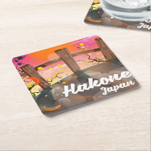 Hakone japan blommar poster. underlägg papper kvadrat