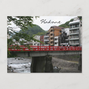 hakone röd bro vykort