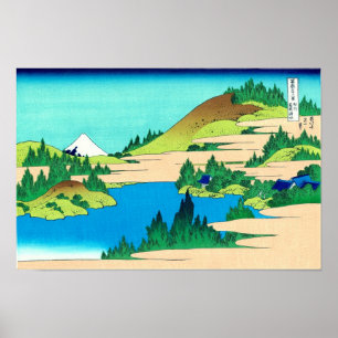 Hakone sjö, Hokusai japankonst Poster