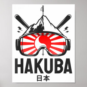 Hakuba japan skidort retro skidning  poster