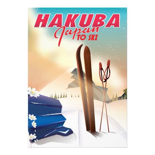 Hakuba japansk resaffisch. fototryck (Framsidan)