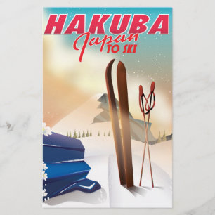 Hakuba Japansk reseaffisch. Brevpapper