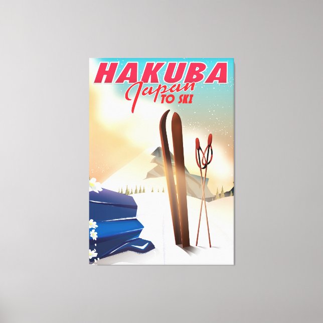 Hakuba Japansk reseaffisch. Canvastryck (Framsida)