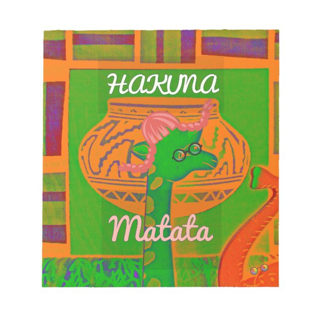 Hakuna Giraffe Art Print Anteckningsblock (Framsida)