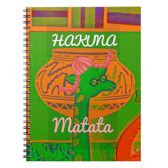 Hakuna Giraffe Art Print Anteckningsbok Med Spiral (Framsidan)