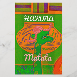 Hakuna Giraffe Art Print Brevpapper
