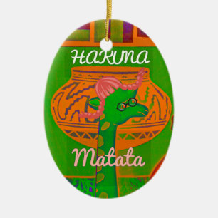 Hakuna Giraffe Art Print Julgransprydnad Keramik
