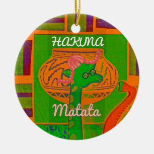 Hakuna Giraffe Art Print Julgransprydnad Keramik