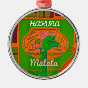 Hakuna Giraffe Art Print Julgransprydnad Metall