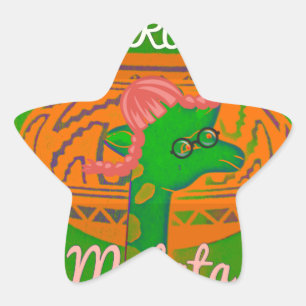 Hakuna Giraffe Art Print Stjärnformat Klistermärke
