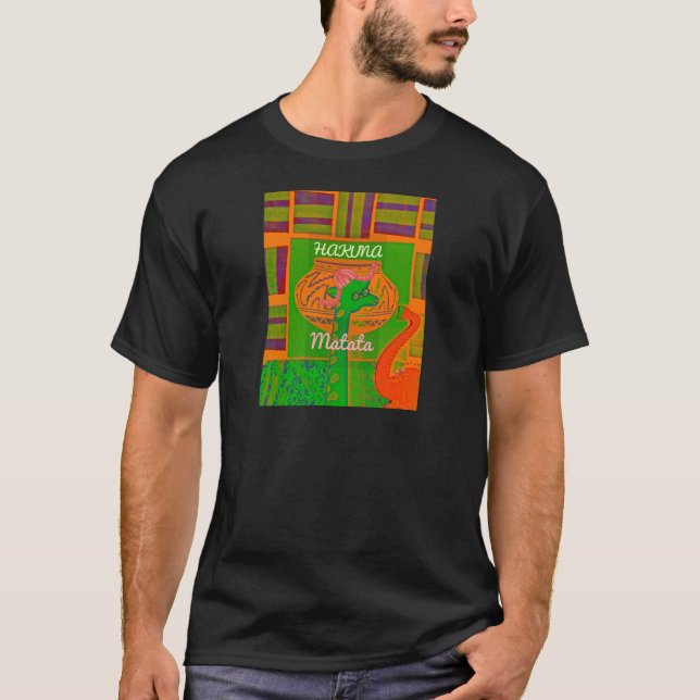 Hakuna Giraffe Art Print Tee Shirt (Framsida)
