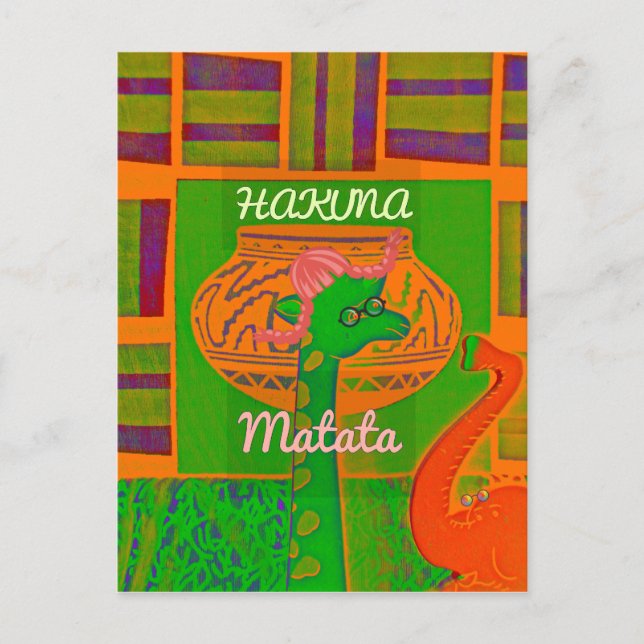 Hakuna Giraffe Art Print Vykort (Framsida)