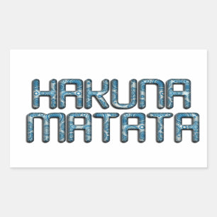 Hakuna Matata 3D Art Skriv ut Rektangulärt Klistermärke