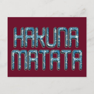 Hakuna Matata 3D Art Skriv ut Vykort