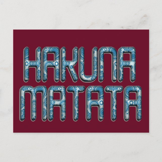 Hakuna Matata 3D Art Skriv ut Vykort (Framsida)