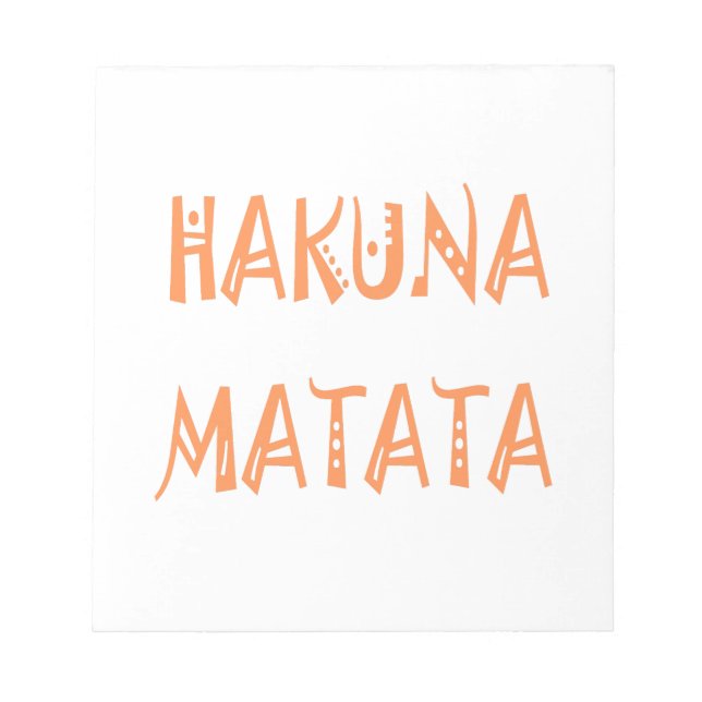 Hakuna Matata - African Tribal Text Art Anteckningsblock (Framsida)