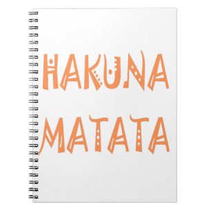 Hakuna Matata - African Tribal Text Art Anteckningsbok Med Spiral
