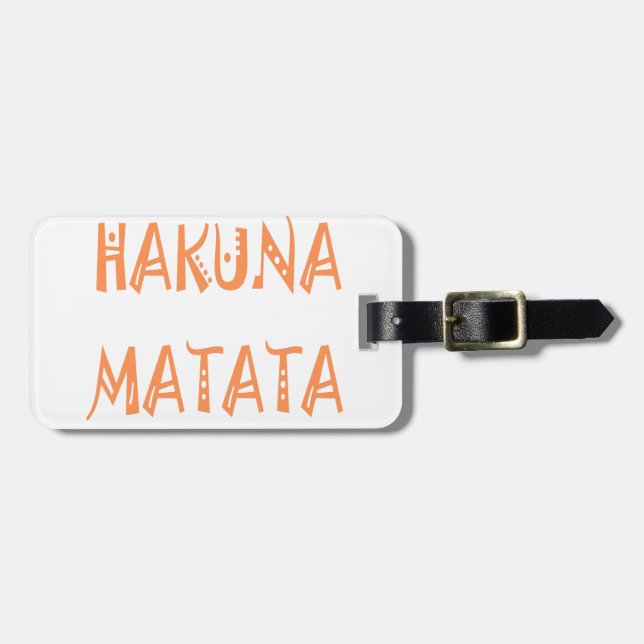 Hakuna Matata - African Tribal Text Art Bagagebricka (Horisontell Framsida)