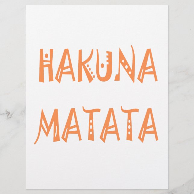 Hakuna Matata - African Tribal Text Art Brevhuvud (Framsida)