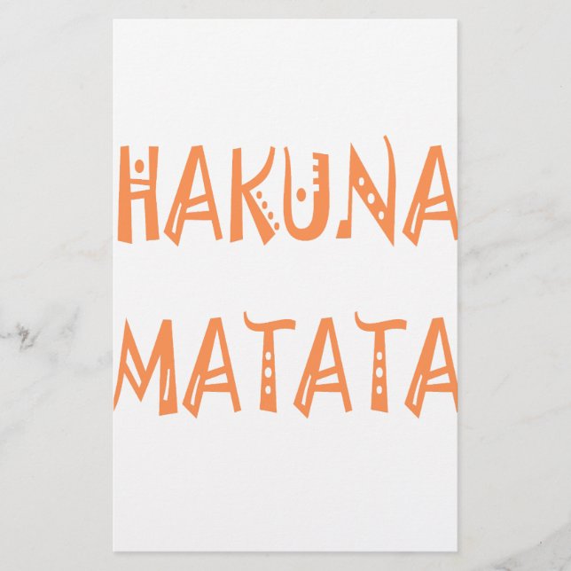 Hakuna Matata - African Tribal Text Art Brevpapper (Framsida)