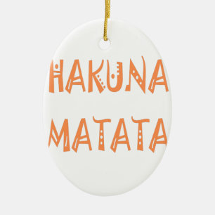 Hakuna Matata - African Tribal Text Art Julgransprydnad Keramik