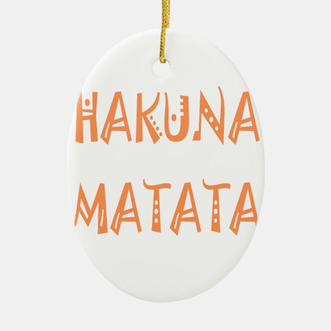 Hakuna Matata - African Tribal Text Art Julgransprydnad Keramik (Framsidan)