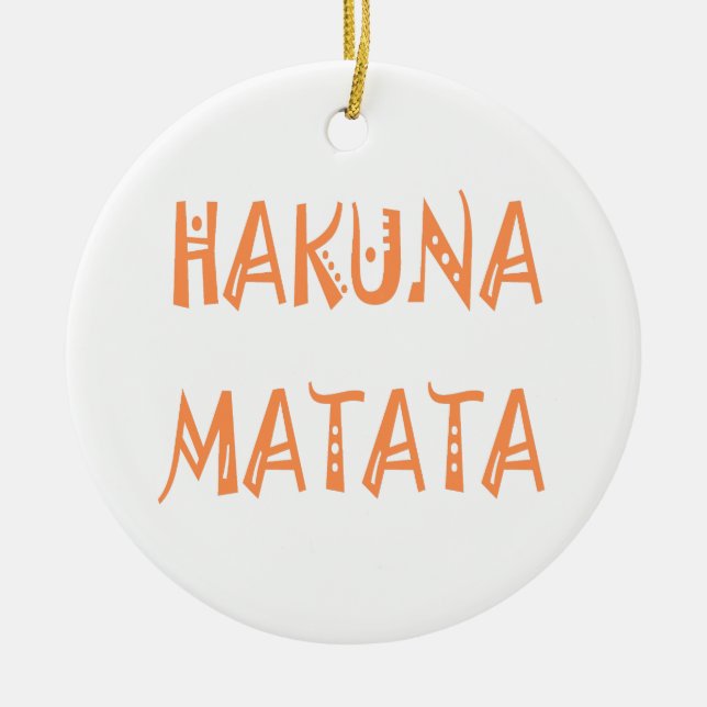 Hakuna Matata - African Tribal Text Art Julgransprydnad Keramik (Framsidan)