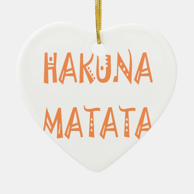 Hakuna Matata - African Tribal Text Art Julgransprydnad Keramik (Framsidan)