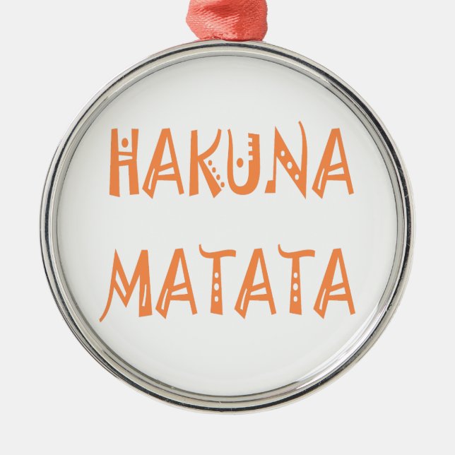 Hakuna Matata - African Tribal Text Art Julgransprydnad Metall (Framsidan)