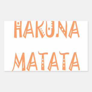 Hakuna Matata - African Tribal Text Art Rektangulärt Klistermärke