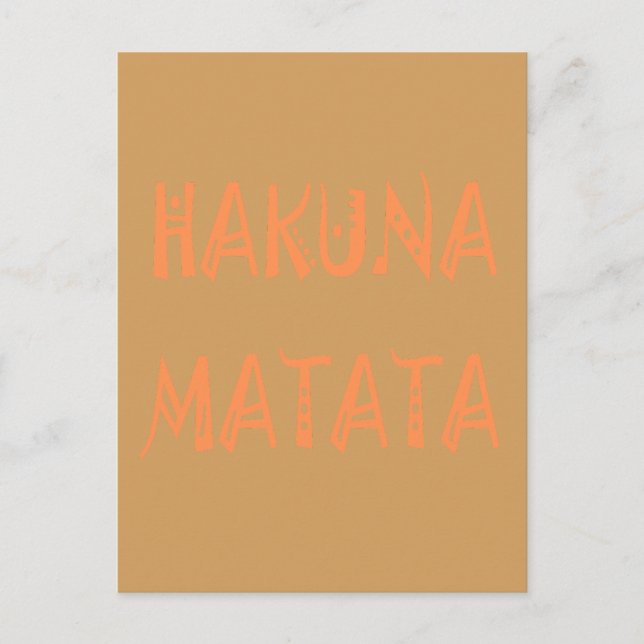 Hakuna Matata - African Tribal Text Art Vykort (Framsida)