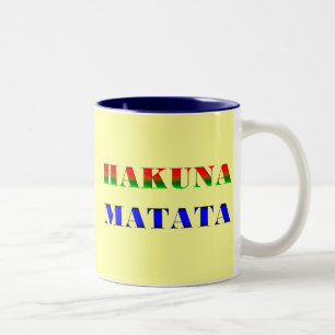 Hakuna Matata/afrikan formulerar för gåva "för Två-Tonad Mugg