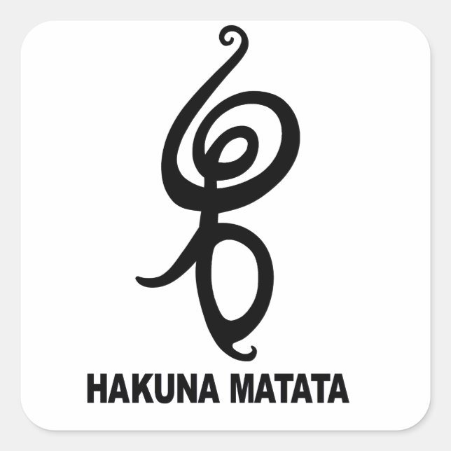 Hakuna Matata - Afrikansk symbol Fyrkantigt Klistermärke (Framsida)