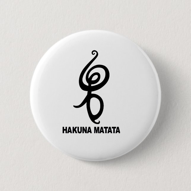 Hakuna Matata - afrikanskt symbol Knapp (Framsida)