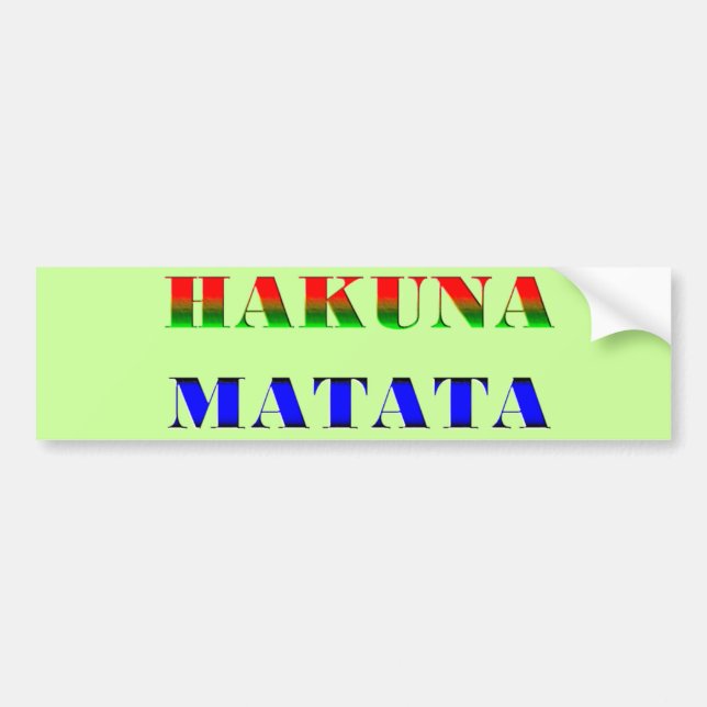 Hakuna Matata/Afrikanskt uttryck för "Inga bekymme Bildekal (Framsidan)