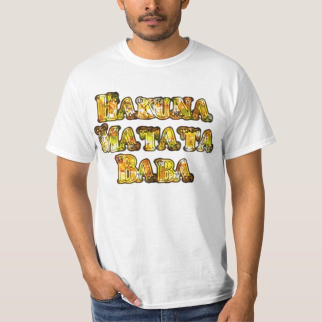 Hakuna Matata Baba Present  Coola Vintage T-Shirts (Framsida)