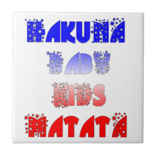 Hakuna Matata Baby & Kids: Fransk Färg Design Kakelplatta