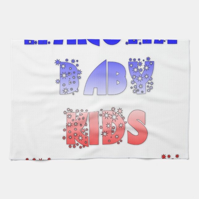 Hakuna Matata Baby & Kids: Fransk Färg Design Kökshandduk (Horisontell)