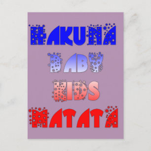 Hakuna Matata Baby & Kids: Fransk färgdesign Vykort