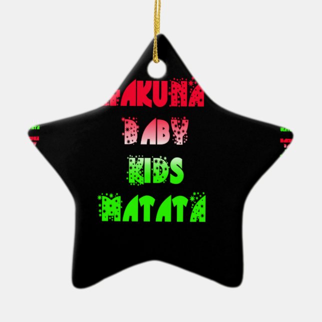 Hakuna Matata Baby Kids Gifts fantastisk färg desi Julgransprydnad Keramik (Framsidan)