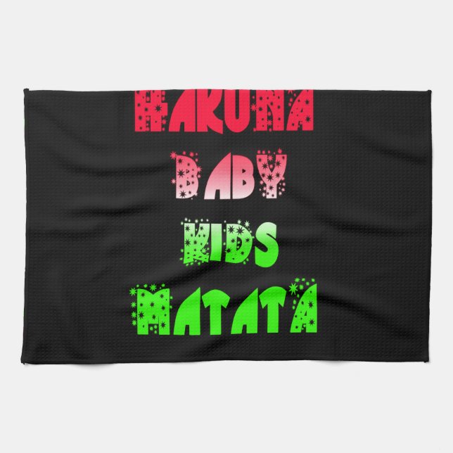 Hakuna Matata Baby Kids Gifts fantastisk färg desi Kökshandduk (Horisontell)