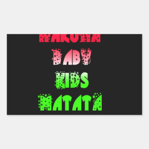Hakuna Matata Baby Kids Gifts fantastisk färg desi Rektangulärt Klistermärke