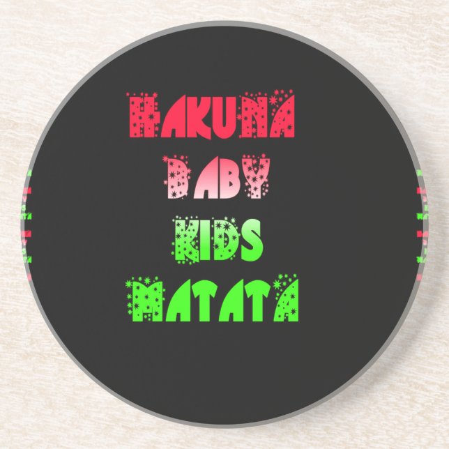 Hakuna Matata Baby Kids Gifts fantastisk färg desi Underlägg Sandsten (Framsidan)