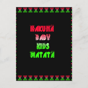 Hakuna Matata Baby Kids Gifts fantastisk färg desi Vykort