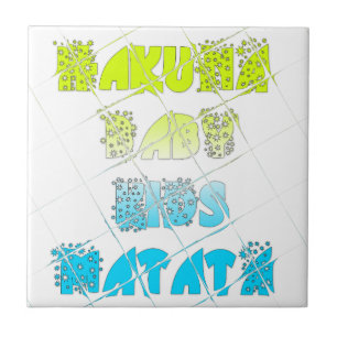 Hakuna Matata Baby Kids Lycklig Färg Art Print Des Kakelplatta