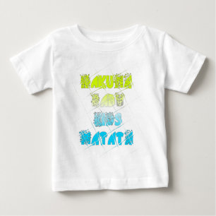 Hakuna Matata Baby Kids Lycklig Färg Art Print Des T-shirt