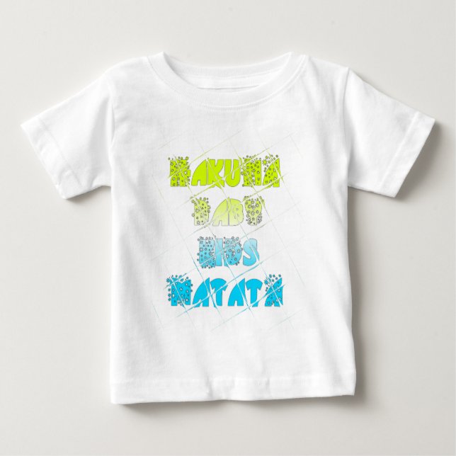 Hakuna Matata Baby Kids Lycklig Färg Art Print Des T-shirt (Framsida)