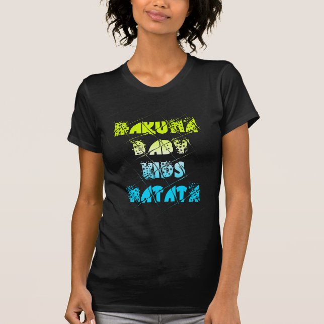 Hakuna Matata Baby Kids Lycklig Färg Art Print Des Tee Shirt (Framsida)